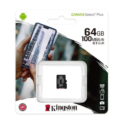 Kingston memory card 64GB microSDXC Canvas Select Plus cl. 10 UHS-I 100 MB/s